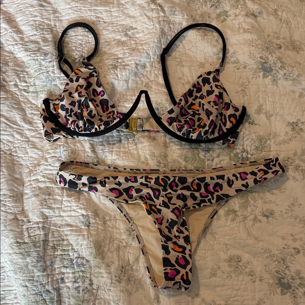 Beach Bunny Multicolor Leopard Bikini